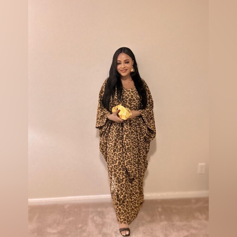 Vintage Animal Print Kaftan Boubou